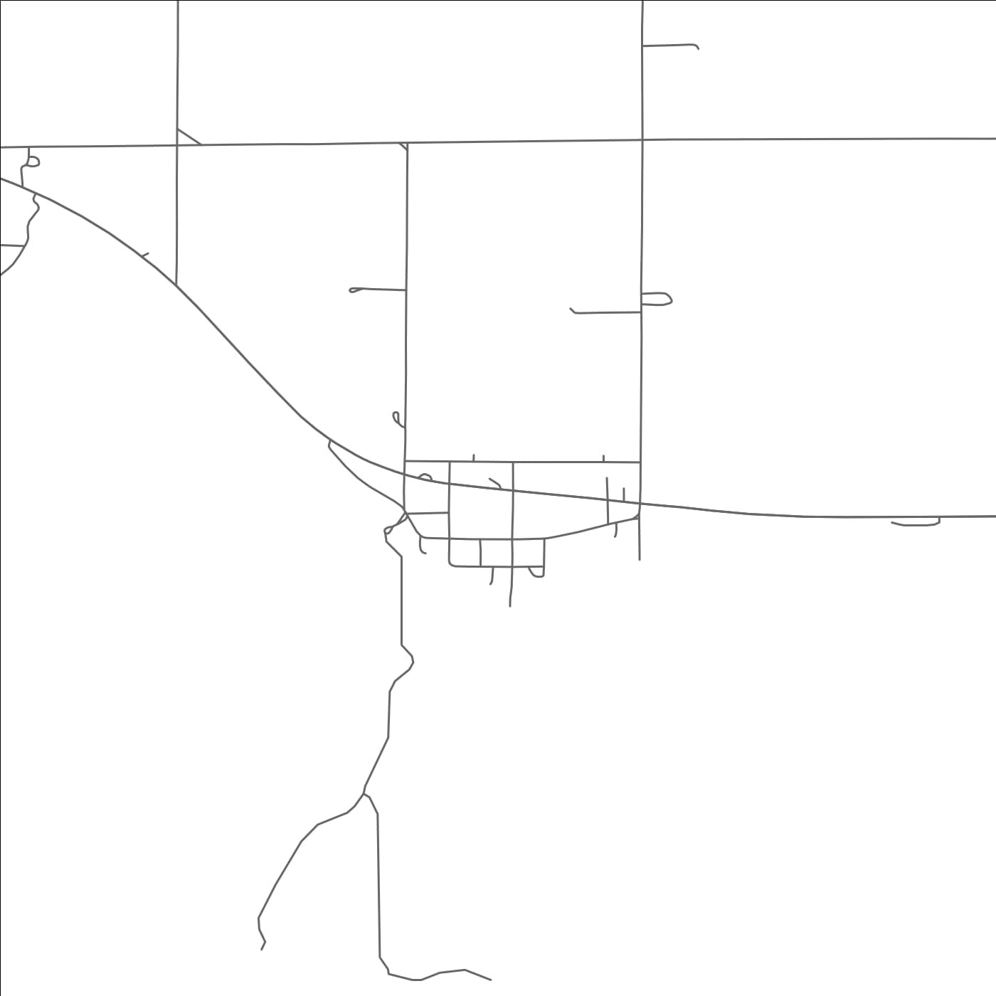 ROAD MAP OF ROSSTON, OKLAHOMA BY MAPBAKES