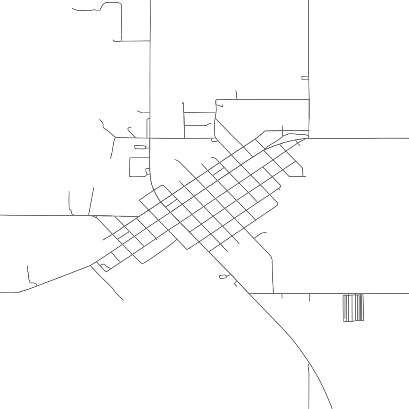 ROAD MAP OF RYAN, OKLAHOMA BY MAPBAKES