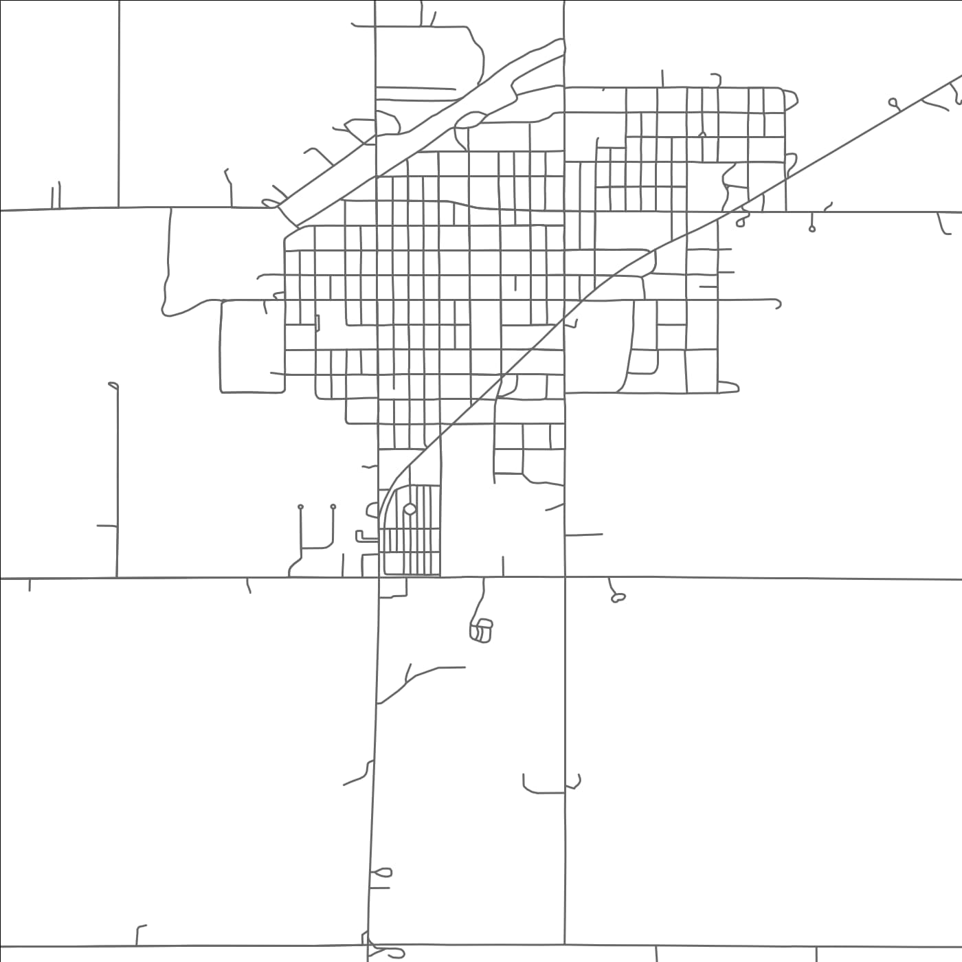 ROAD MAP OF SHATTUCK, OKLAHOMA BY MAPBAKES