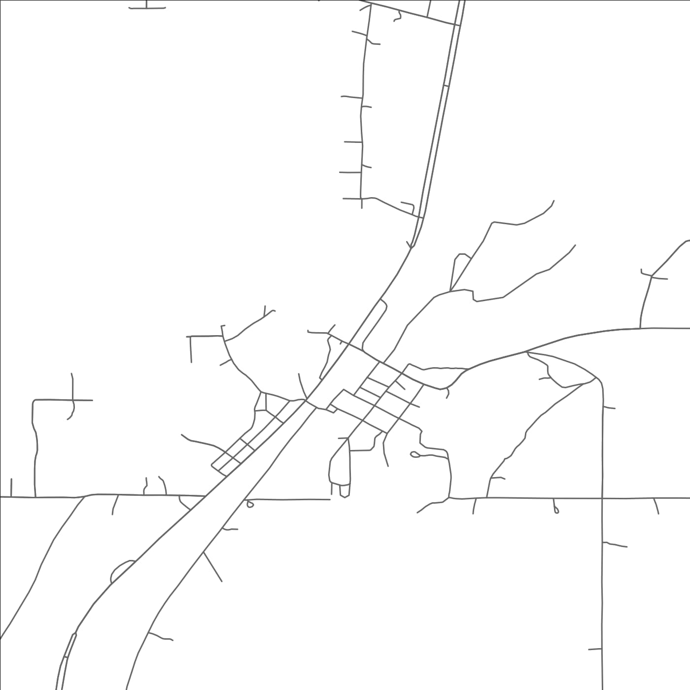 ROAD MAP OF STRINGTOWN, OKLAHOMA BY MAPBAKES