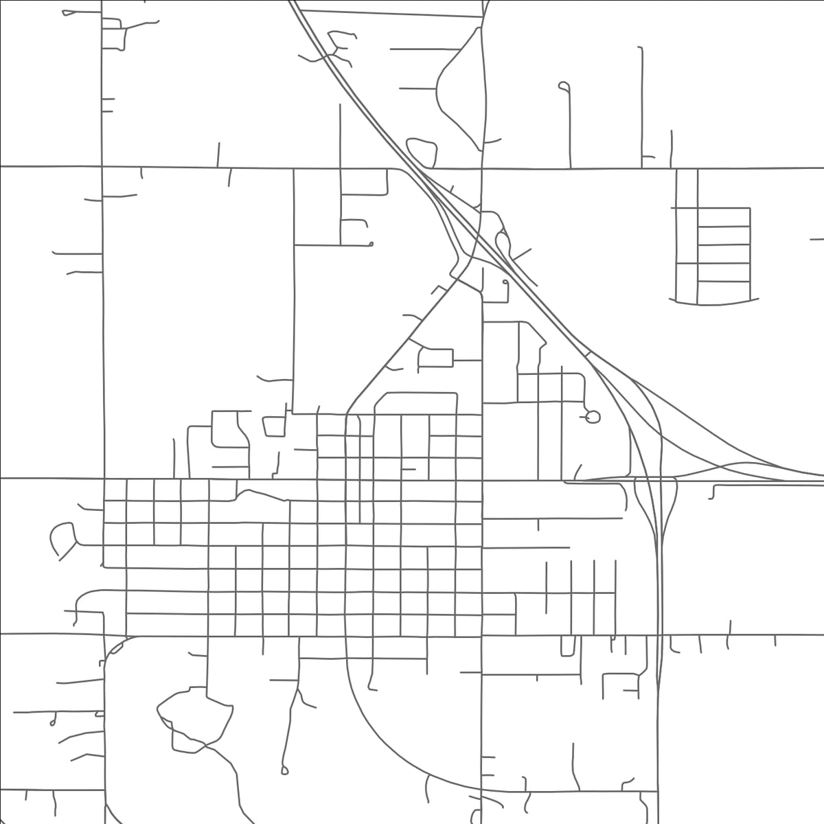 ROAD MAP OF TECUMSEH, OKLAHOMA BY MAPBAKES