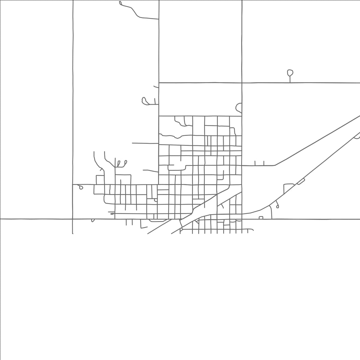ROAD MAP OF TEXHOMA, OKLAHOMA BY MAPBAKES