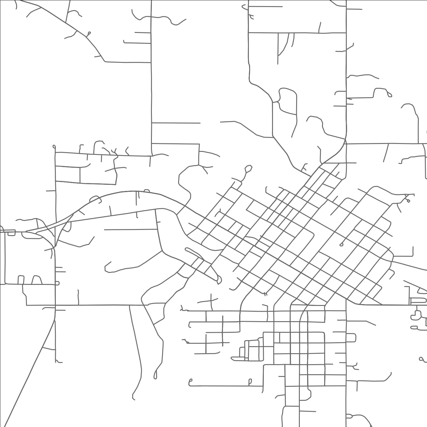 ROAD MAP OF TISHOMINGO, OKLAHOMA BY MAPBAKES