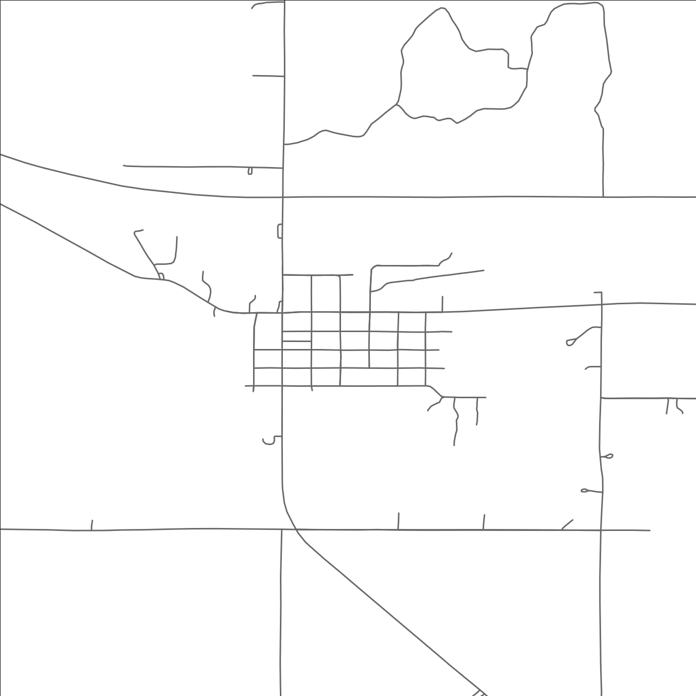 ROAD MAP OF TUPELO, OKLAHOMA BY MAPBAKES