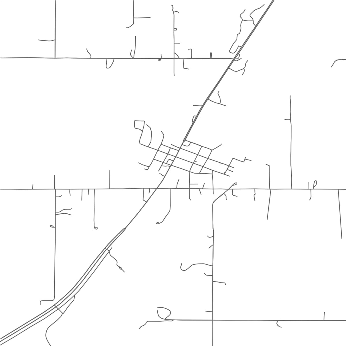 ROAD MAP OF TUSHKA, OKLAHOMA BY MAPBAKES