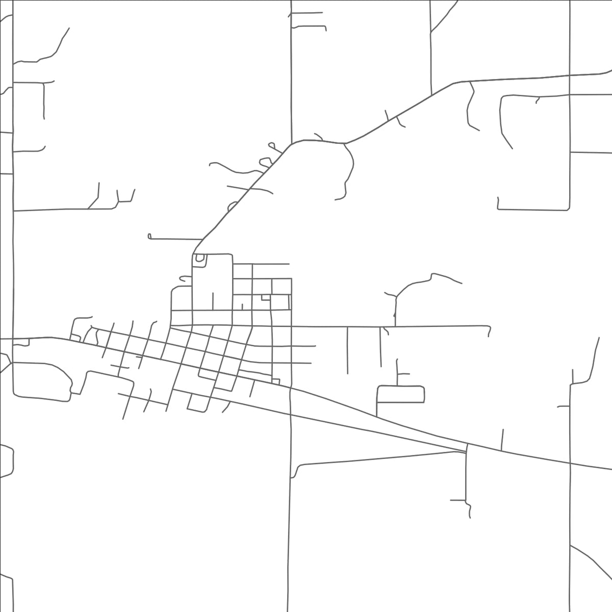 ROAD MAP OF VALLIANT, OKLAHOMA BY MAPBAKES