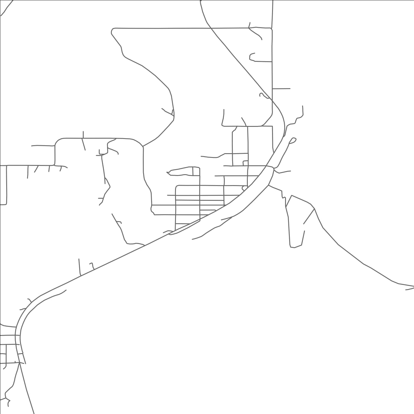 ROAD MAP OF WATTS, OKLAHOMA BY MAPBAKES