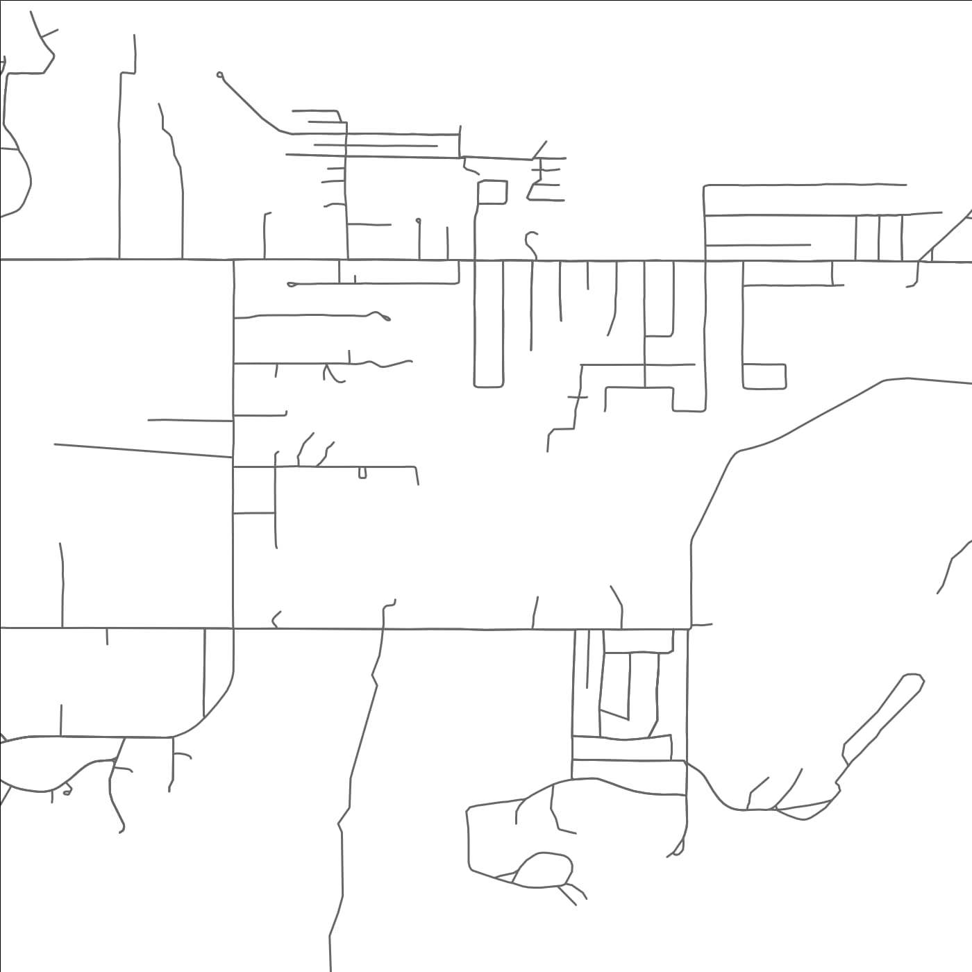 ROAD MAP OF WHITEHORN COVE, OKLAHOMA BY MAPBAKES