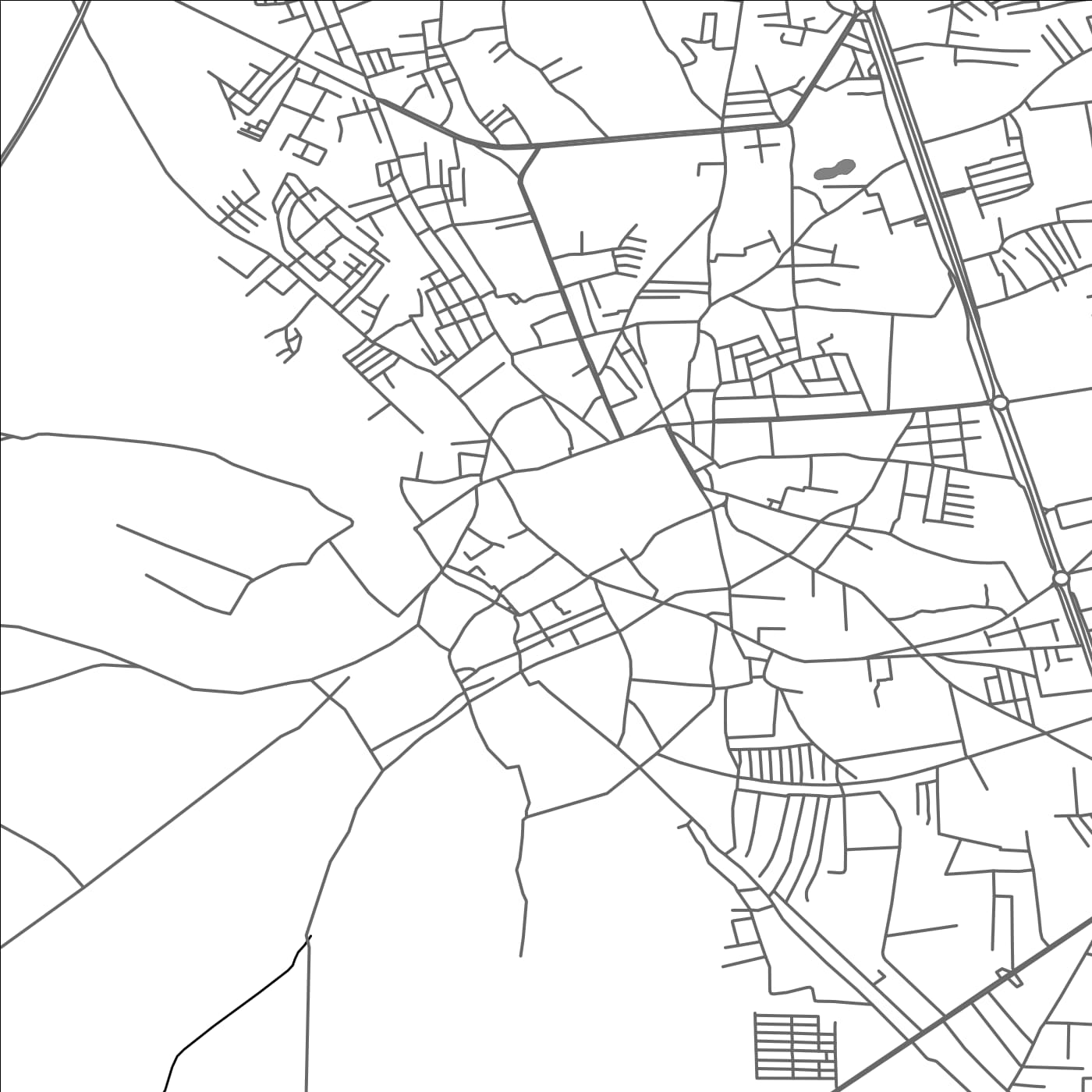 ROAD MAP OF KASUR, PAKISTAN BY MAPBAKES