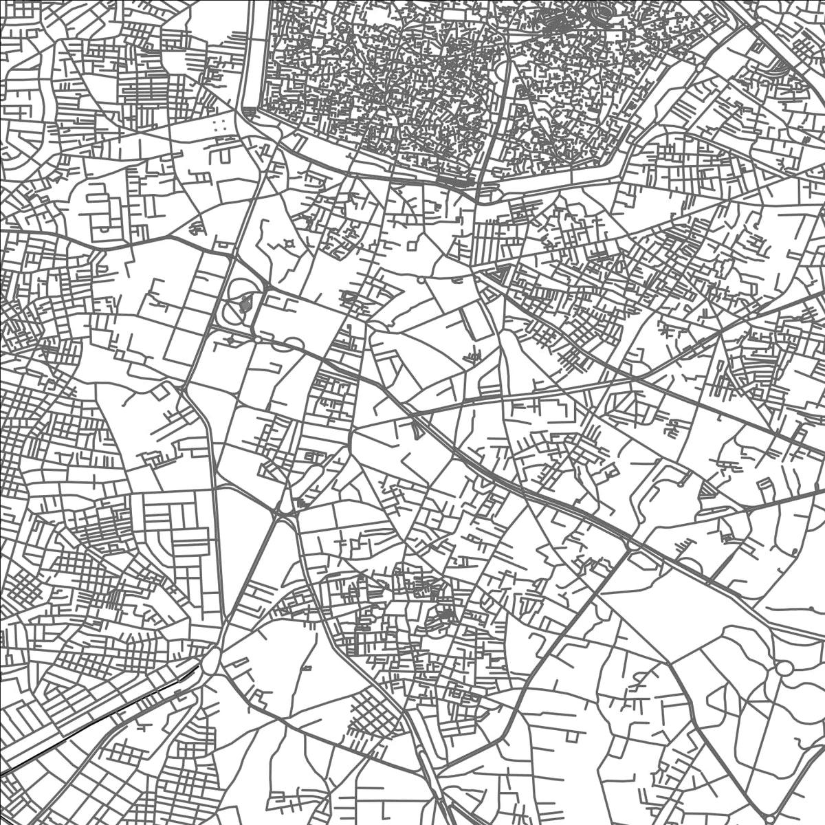 ROAD MAP OF LAHORE, PAKISTAN BY MAPBAKES