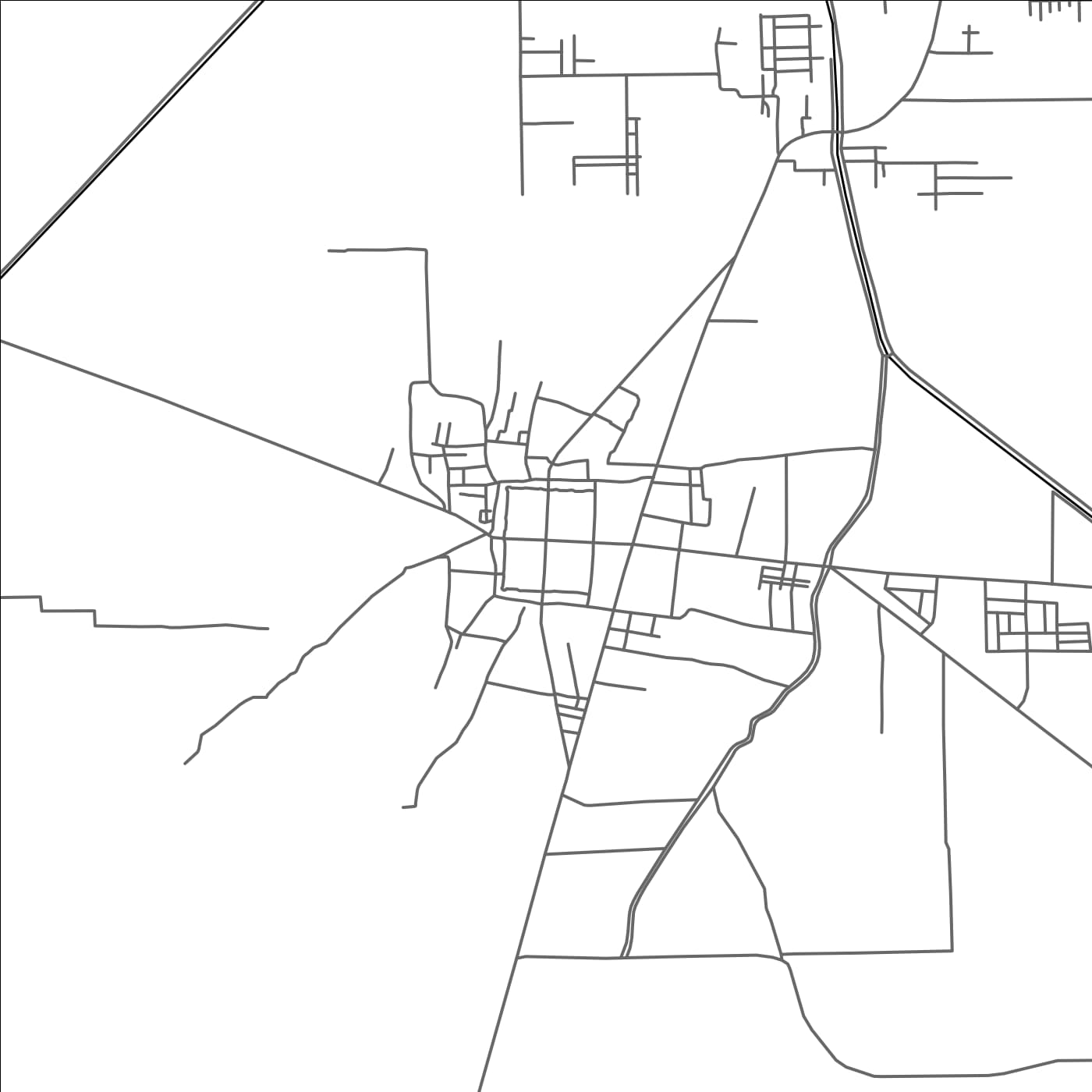 ROAD MAP OF SHUJAABAD, PAKISTAN BY MAPBAKES