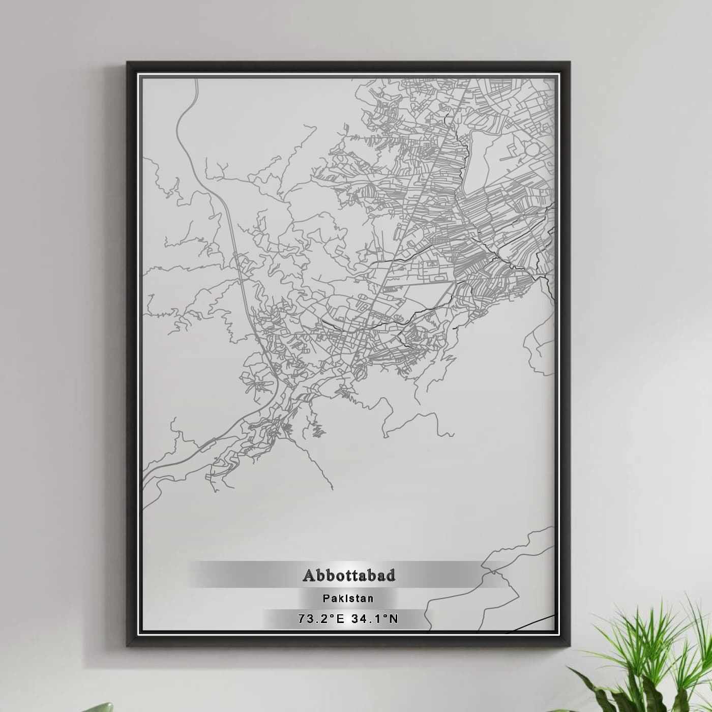 ROAD MAP OF ABBOTTABAD, PAKISTAN BY MAPBAKES