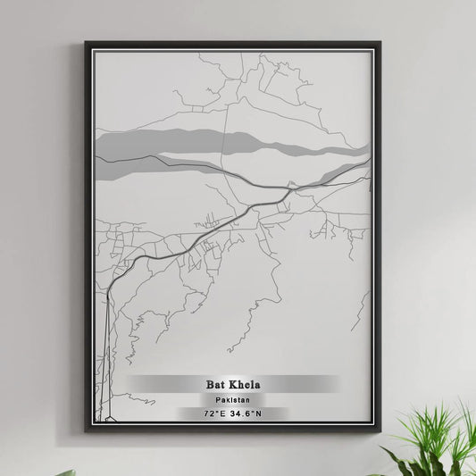 ROAD MAP OF BAT-KHELA, PAKISTAN BY MAPBAKES