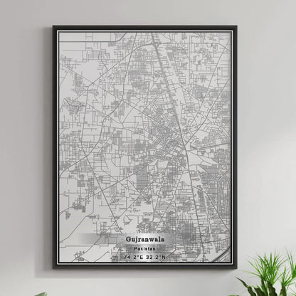 ROAD MAP OF GUJRANWALA, PAKISTAN BY MAPBAKES