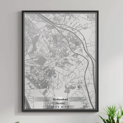 ROAD MAP OF HYDERABAD, PAKISTAN BY MAPBAKES