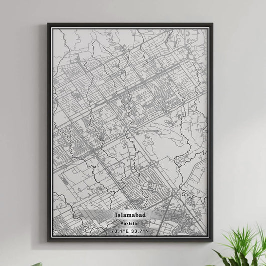 ROAD MAP OF ISLAMABAD, PAKISTAN BY MAPBAKES