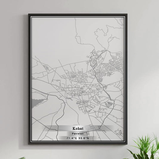 ROAD MAP OF KOHAT, PAKISTAN BY MAPBAKES