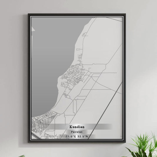 ROAD MAP OF KUNDIAN, PAKISTAN BY MAPBAKES