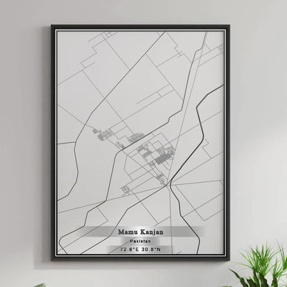 ROAD MAP OF MAMU KANJAN, PAKISTAN BY MAPBAKES
