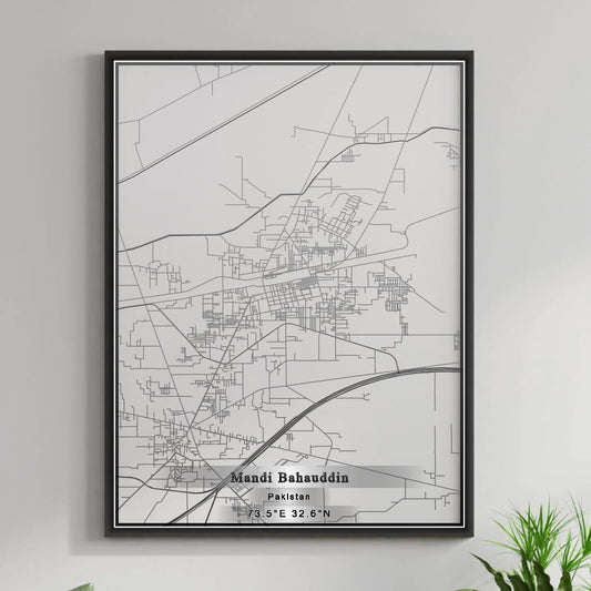 ROAD MAP OF MANDI BAHAUDDIN, PAKISTAN BY MAPBAKES