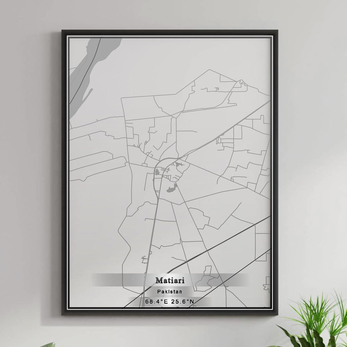 ROAD MAP OF MATIARI, PAKISTAN BY MAPBAKES