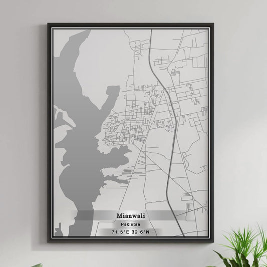 ROAD MAP OF MIANWALI, PAKISTAN BY MAPBAKES