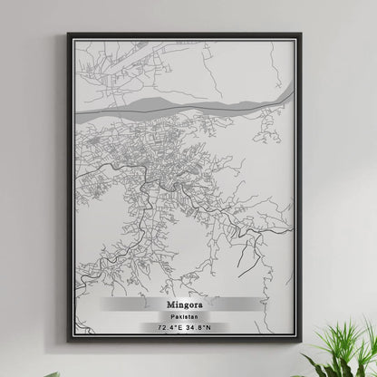 ROAD MAP OF MINGORA, PAKISTAN BY MAPBAKES