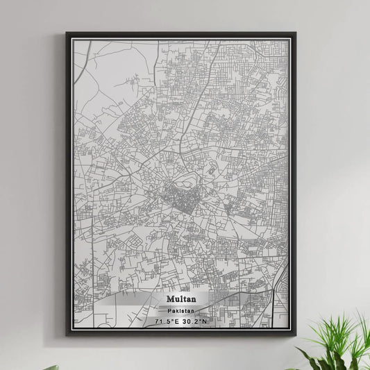 ROAD MAP OF MULTAN, PAKISTAN BY MAPBAKES