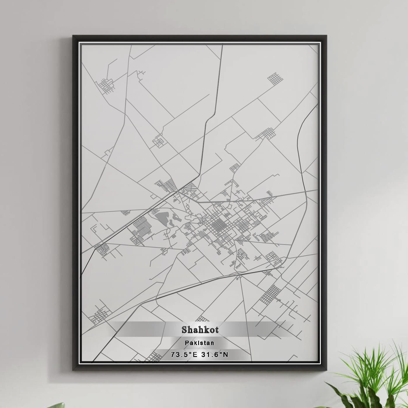 ROAD MAP OF SHAHKOT, PAKISTAN BY MAPBAKES