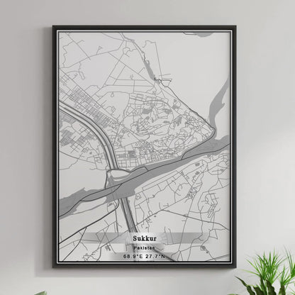 ROAD MAP OF SUKKUR, PAKISTAN BY MAPBAKES