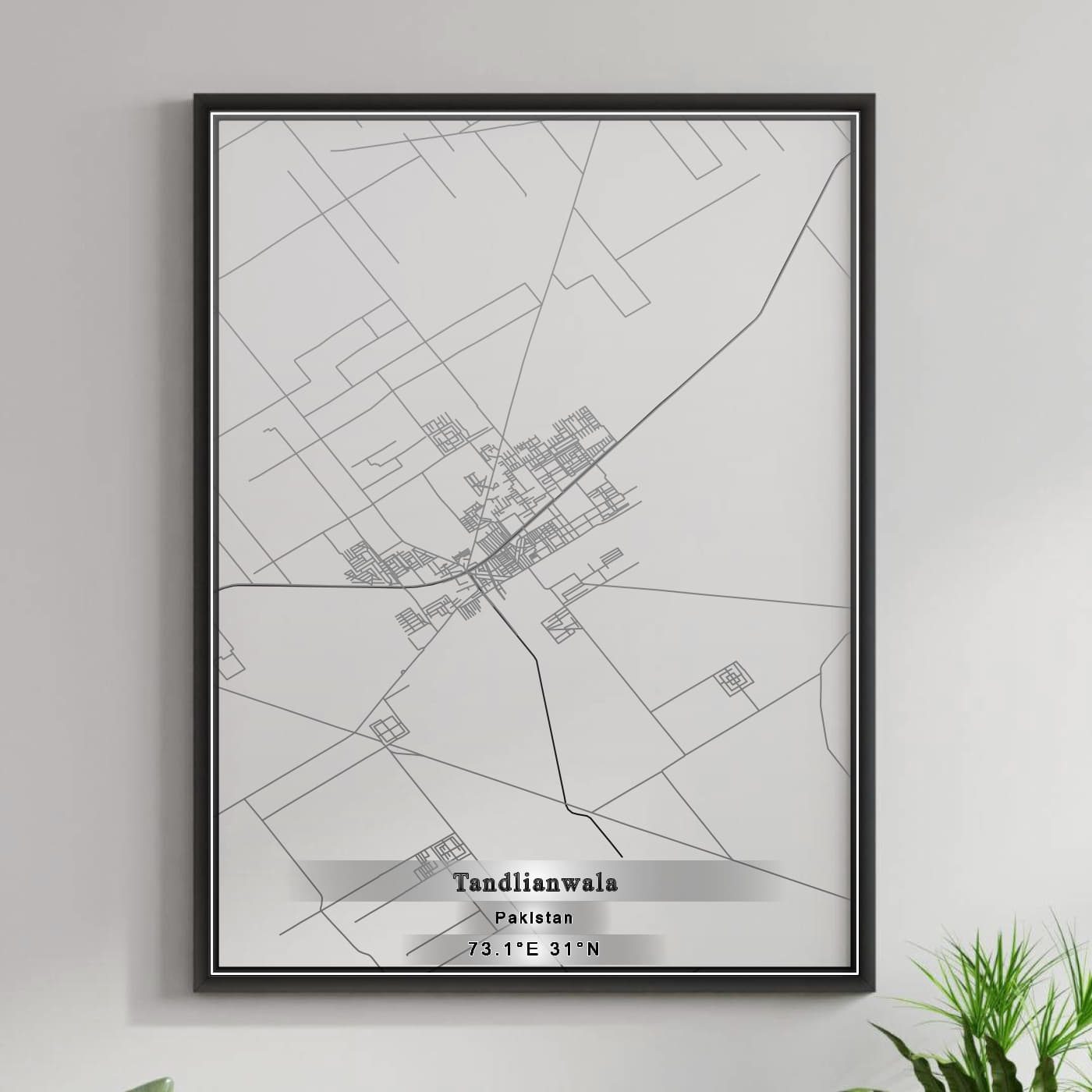 ROAD MAP OF TANDLIANWALA, PAKISTAN BY MAPBAKES