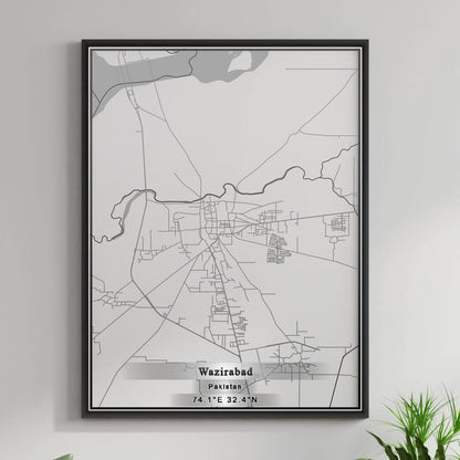 ROAD MAP OF WAZIRABAD, PAKISTAN BY MAPBAKES