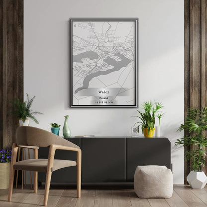 ROAD MAP OF WALCZ, POLAND BY MAPBAKES