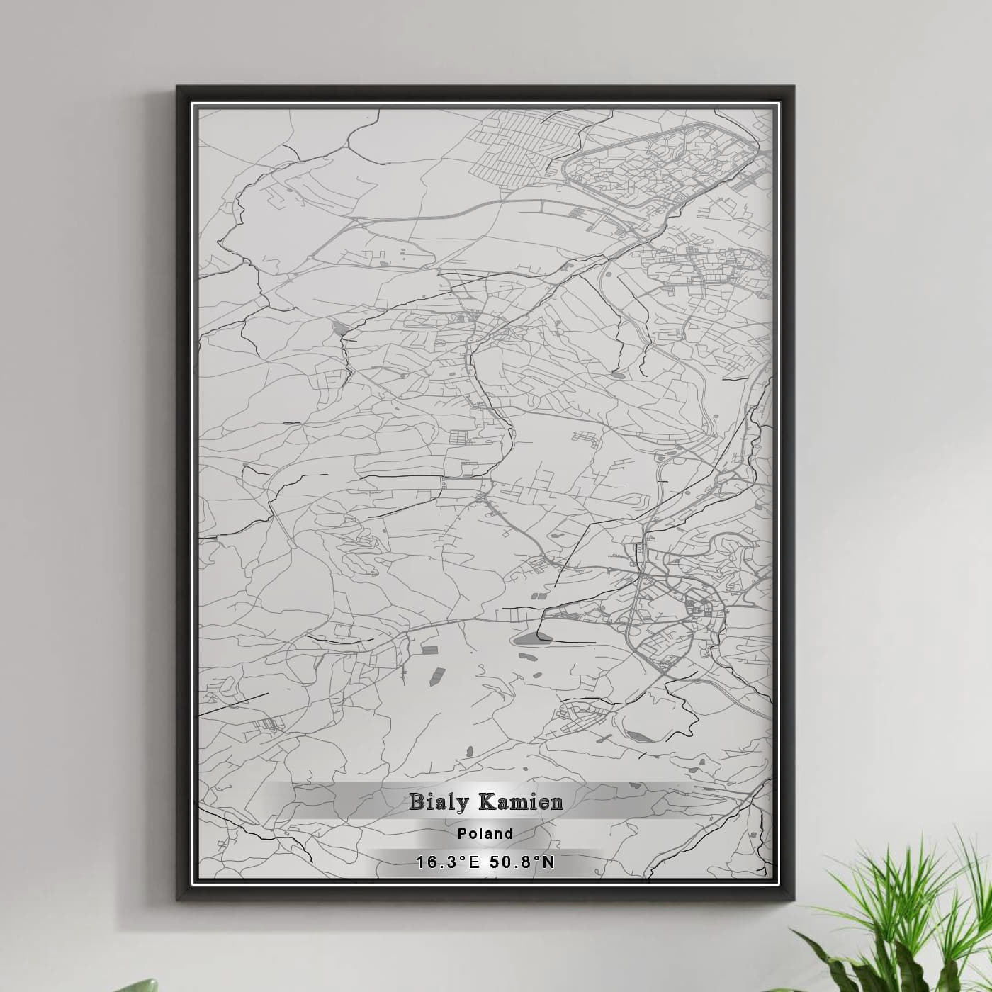 ROAD MAP OF BIALY KAMIEN, POLAND BY MAPBAKES