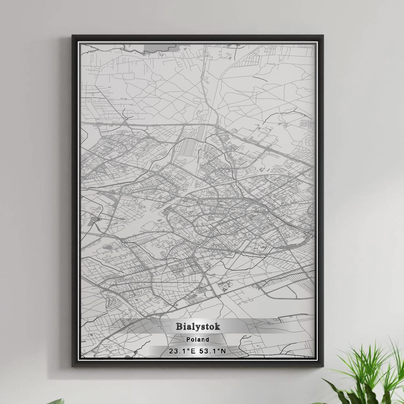 ROAD MAP OF BIALYSTOK, POLAND BY MAPBAKES