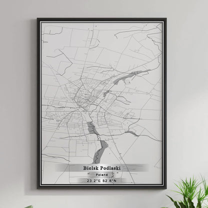 ROAD MAP OF BIELSK PODLASKI, POLAND BY MAPBAKES