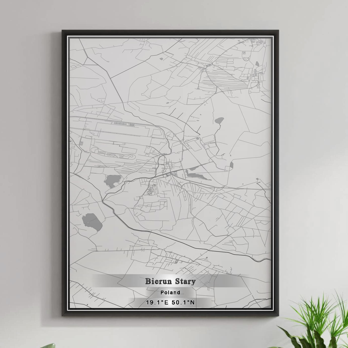 ROAD MAP OF BIERUN STARY, POLAND BY MAPBAKES