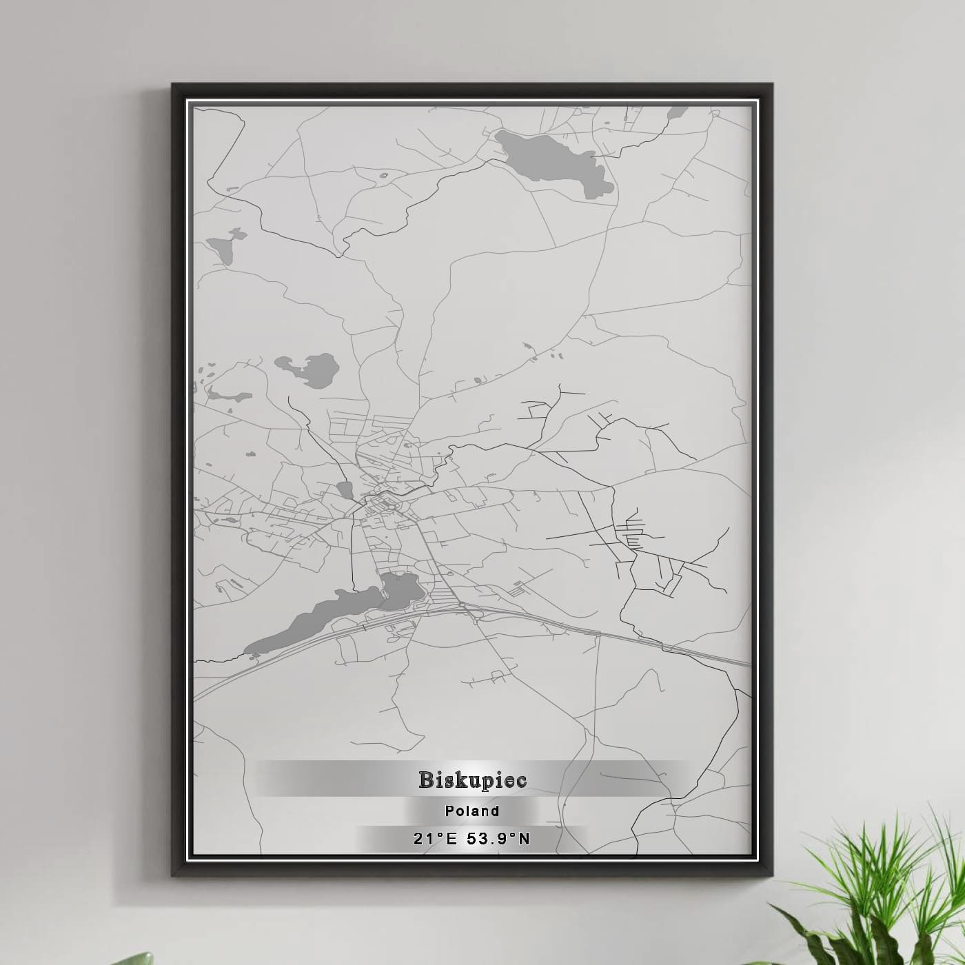 ROAD MAP OF BISKUPIEC, POLAND BY MAPBAKES