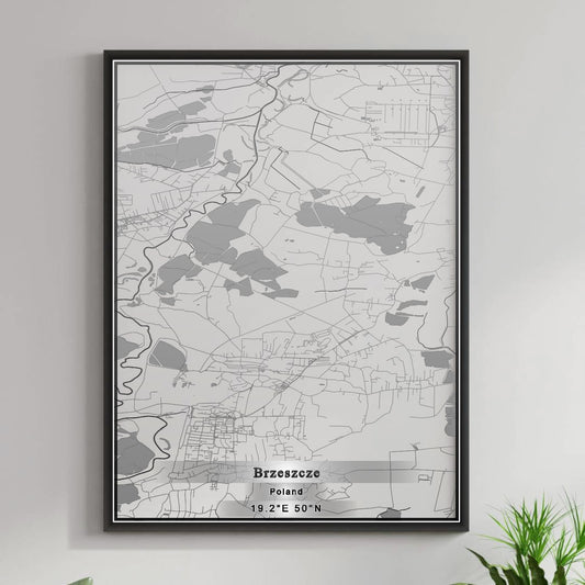 ROAD MAP OF BRZESZCZE, POLAND BY MAPBAKES