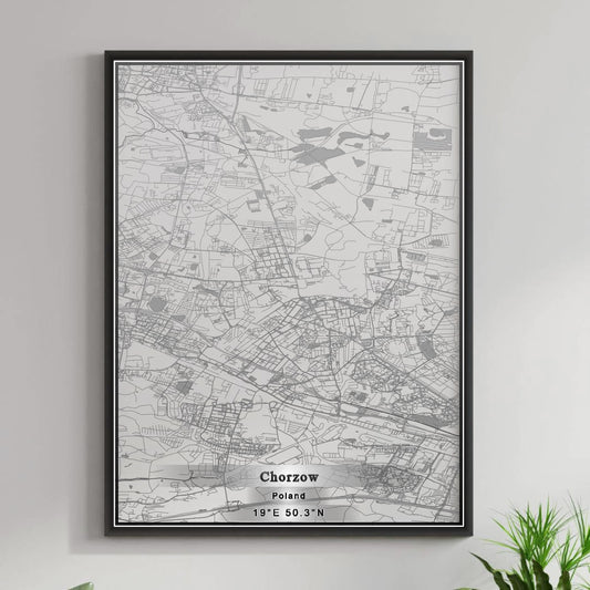 ROAD MAP OF CHORZOW, POLAND BY MAPBAKES