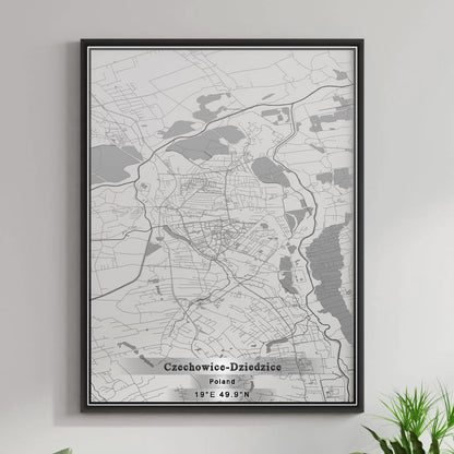 ROAD MAP OF CZECHOWICE DZIEDZICE, POLAND BY MAPBAKES
