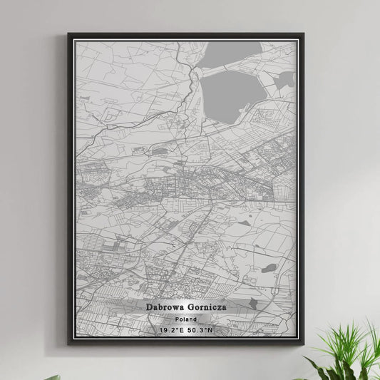 ROAD MAP OF DABROWA GORNICZA, POLAND BY MAPBAKES