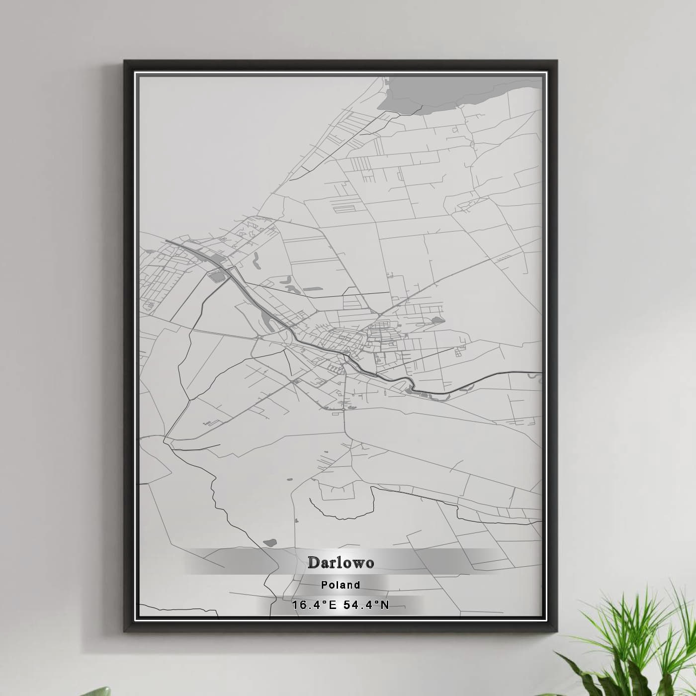 ROAD MAP OF DARLOWO, POLAND BY MAPBAKES