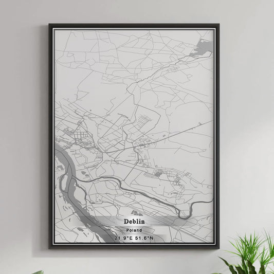 ROAD MAP OF DEBLIN, POLAND BY MAPBAKES