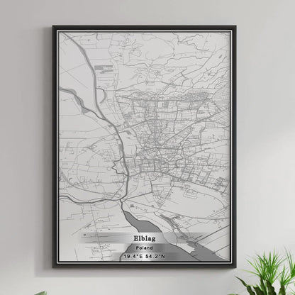 ROAD MAP OF ELBLAG, POLAND BY MAPBAKES