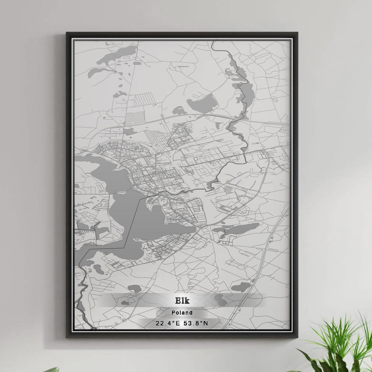 ROAD MAP OF ELK, POLAND BY MAPBAKES