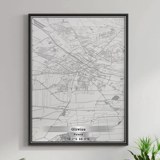 ROAD MAP OF GLOGOW, POLAND BY MAPBAKES