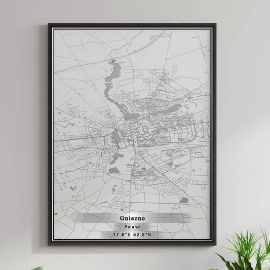 ROAD MAP OF GNIEZNO, POLAND BY MAPBAKES