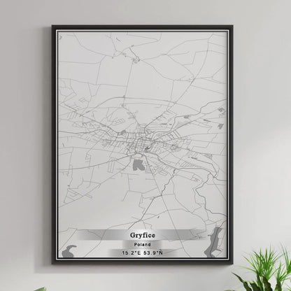 ROAD MAP OF GRYFICE, POLAND BY MAPBAKES