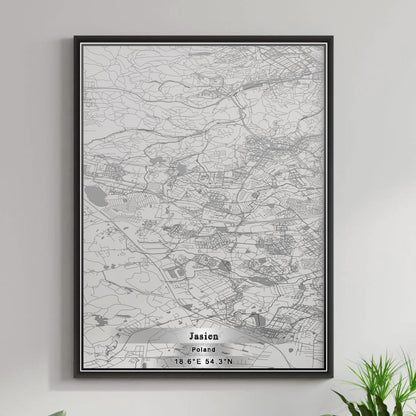 ROAD MAP OF JASIEN, POLAND BY MAPBAKES